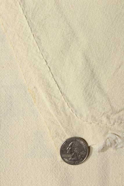 photo of authentic vintage unbleached cotton feedsack fabric, lot of a dozen old grain sacks #5