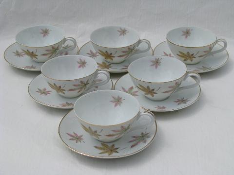 photo of autumn leaves china cups and saucers, Bavaria, Austria, Germany? #1