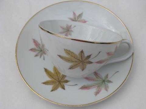 photo of autumn leaves china cups and saucers, Bavaria, Austria, Germany? #2