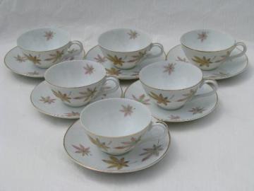 catalog photo of autumn leaves china cups and saucers, Bavaria, Austria, Germany?