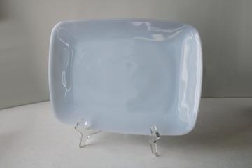 catalog photo of azurite blue milk glass, vintage Anchor Hocking Fire King delphite Charm rectangular platter