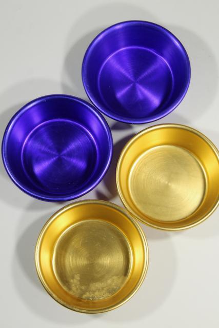 photo of baby boomer vintage anodized colored aluminum bowls, a rainbow of colors! #4