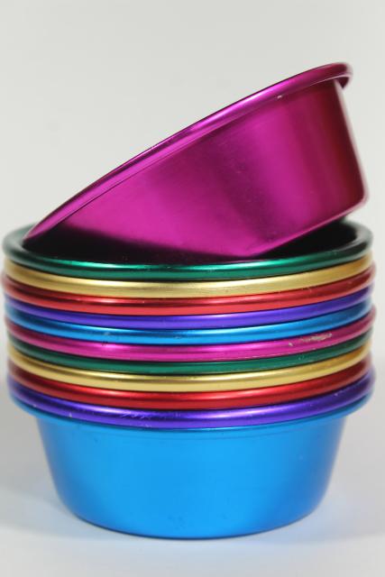 photo of baby boomer vintage anodized colored aluminum bowls, a rainbow of colors! #9