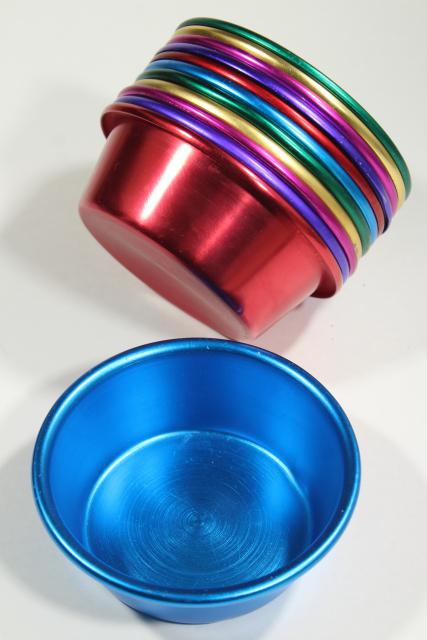 photo of baby boomer vintage anodized colored aluminum bowls, a rainbow of colors! #10