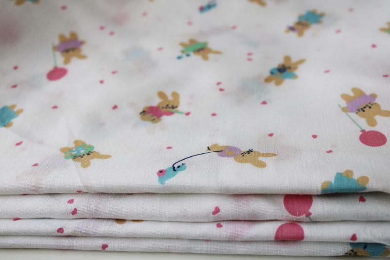 photo of baby bunny print cotton / poly fabric, nice for doll clothes or Easter craft projects #1