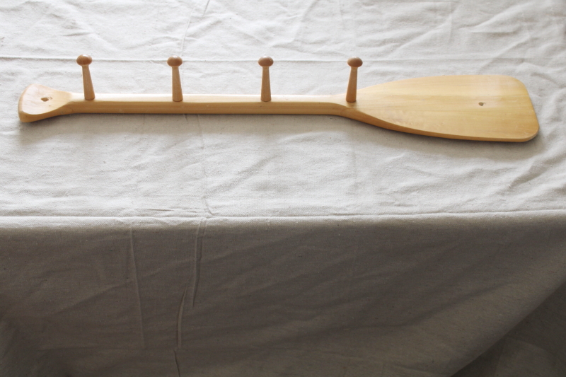 photo of baby canoe paddle wall mount coat hooks pegboard rustic lake life cabin decor  #1