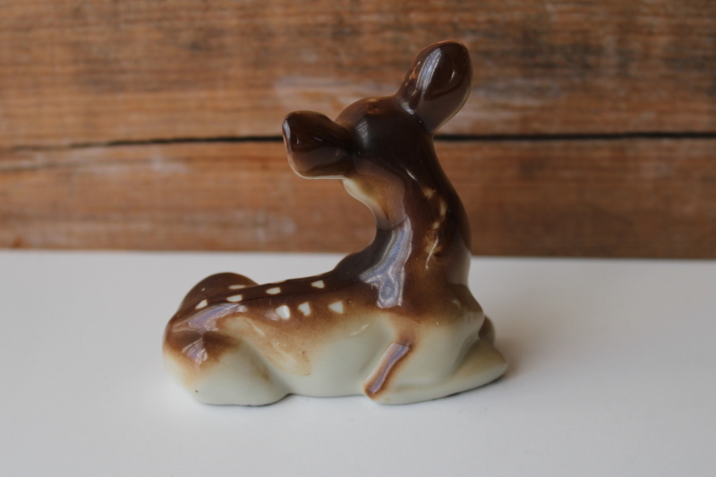 photo of baby fawn deer, vintage Japan hand painted ceramic figurine #2