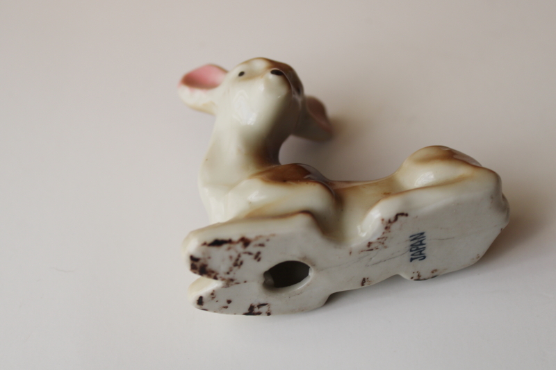 photo of baby fawn deer, vintage Japan hand painted ceramic figurine #4