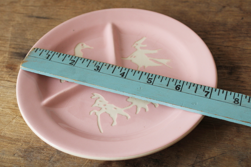 photo of baby pink vintage Harker Cameo ware Mother Goose child size mug & plate  #6