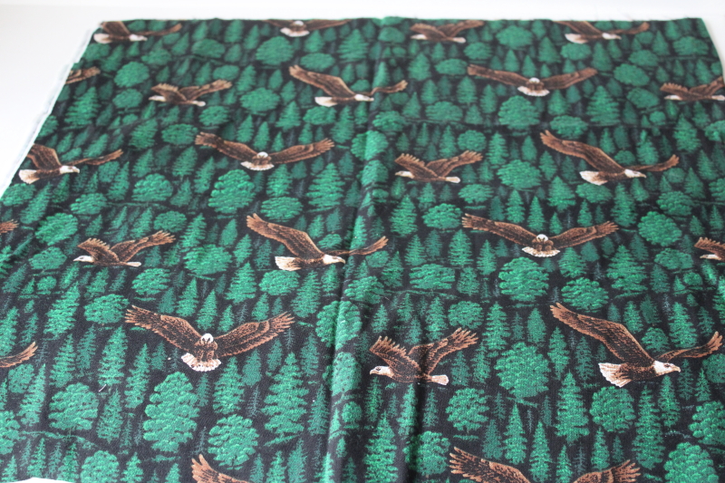 photo of bald eagles print cotton fabric, wild birds flying nature wilderness forest outdoors  #1