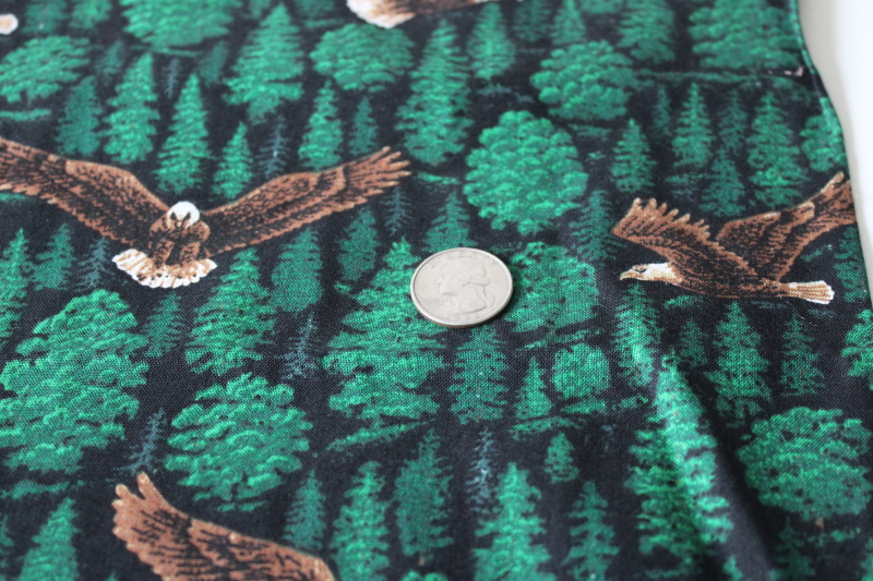 photo of bald eagles print cotton fabric, wild birds flying nature wilderness forest outdoors #2