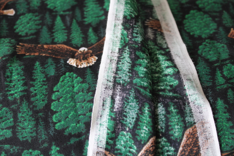 photo of bald eagles print cotton fabric, wild birds flying nature wilderness forest outdoors #3