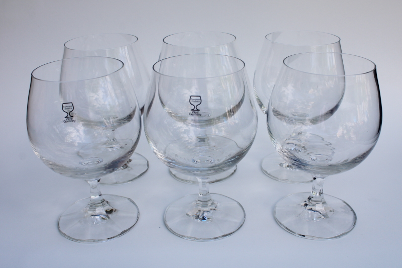 photo of balloon wine or brandy glasses w/ vintage label European classics West Germany #1