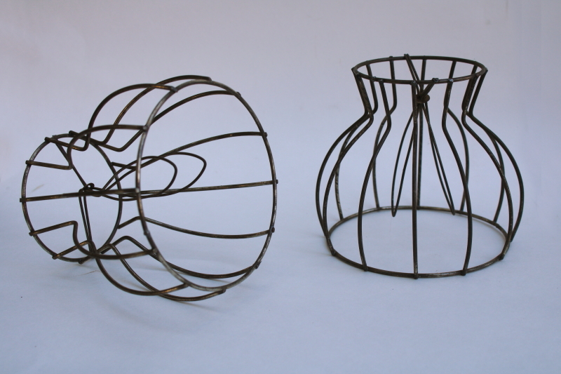 photo of bare wire lamp shade frames, set of 8 tiny bell shaped shades clip on bulb type chandelier light shades #2