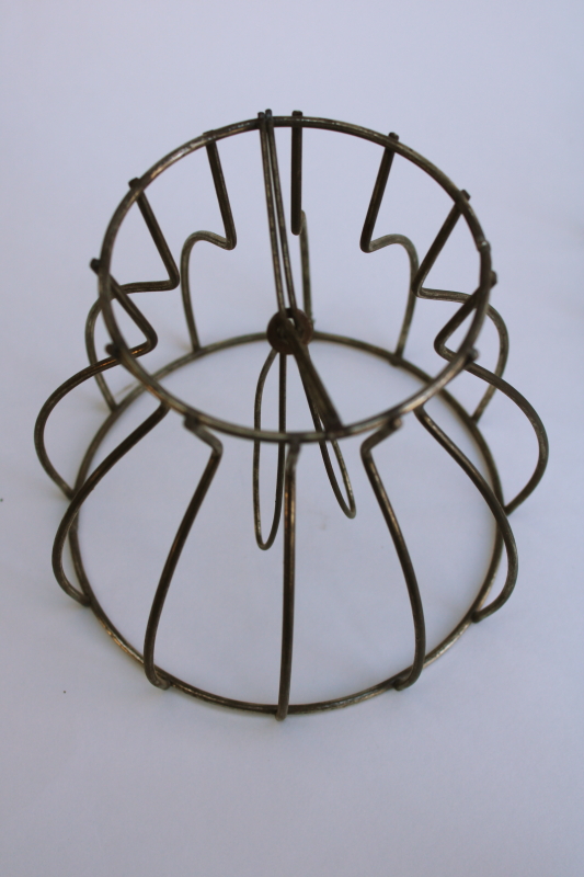 photo of bare wire lamp shade frames, set of 8 tiny bell shaped shades clip on bulb type chandelier light shades #3