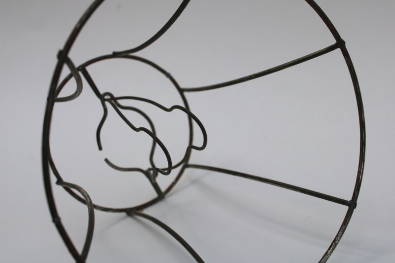 photo of bare wire lamp shade frames, trio of little bell shaped shades clip on bulb type chandelier light shades  #7