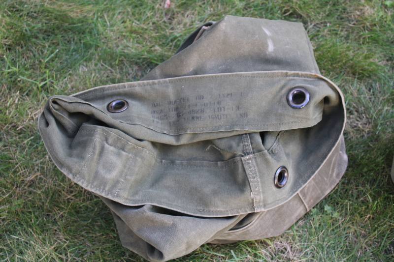 photo of beat to hell vintage cotton US Army issue duffle bags or military surplus duffels  #5