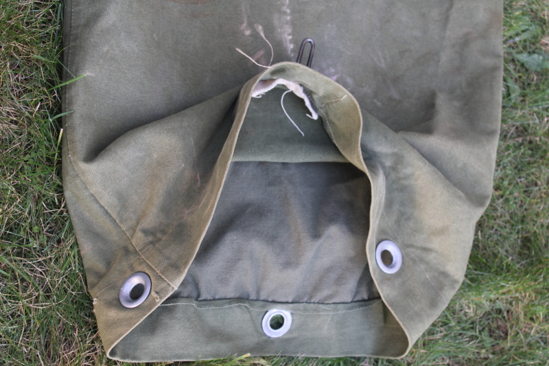 photo of beat to hell vintage cotton US Army issue duffle bags or military surplus duffels  #12