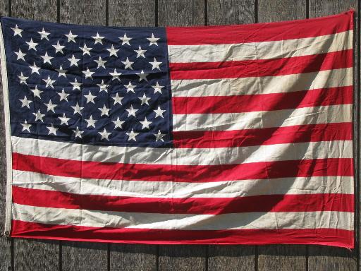 photo of beautiful all-cotton vintage American flag, old 50 star US flag #1