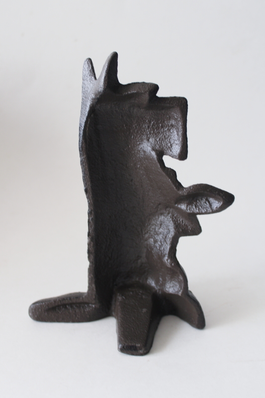 photo of  begging Scottie dog door stop, vintage cast iron doorstop small black Scotty  #2