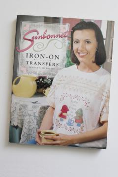 catalog photo of big book of embroidery transfers, Sunbonnet Sue girls designs holiday seasonal themes etc