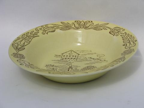 photo of big bowl, vintage Bucks County pattern Pennsylvania Dutch folk art china #1