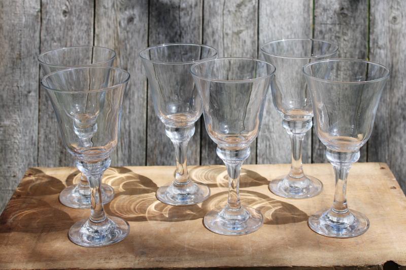 photo of big chunky clear glass goblets, large water or wine glasses casual rustic modern #1