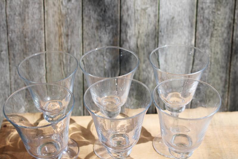 photo of big chunky clear glass goblets, large water or wine glasses casual rustic modern #2