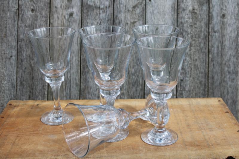 photo of big chunky clear glass goblets, large water or wine glasses casual rustic modern #3