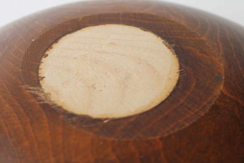 photo of big chunky wood bowl w/ scalloped edge, country kitchen vintage salad bowl rustic cottage decor  #5