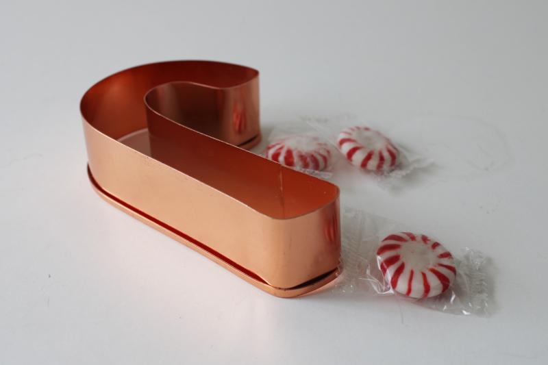 photo of big copper cookie cutter, Christmas candy cane shape for peppermint cookies #2