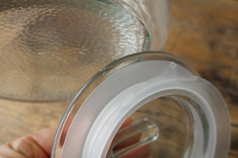 photo of big glass jar embossed Salted Peanuts, vintage general store counter canister style  #3