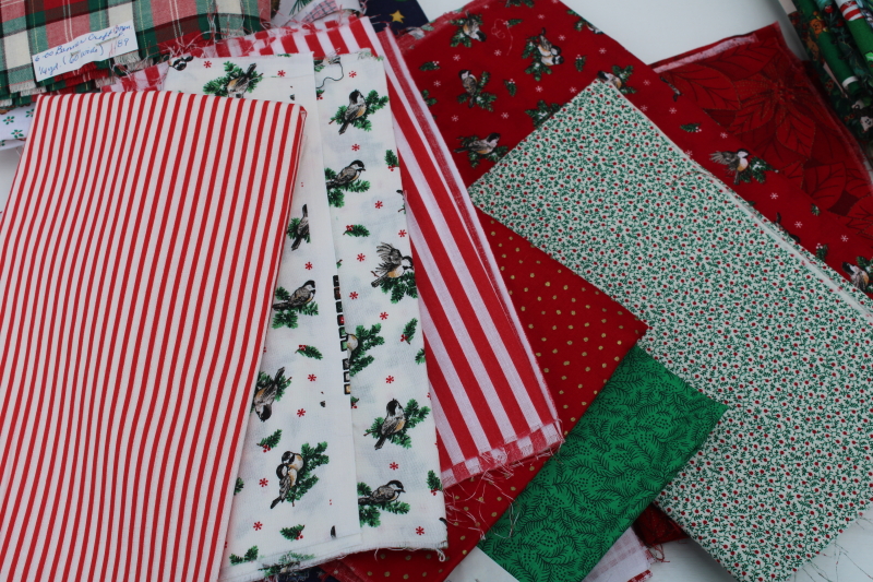 photo of big lot vintage Christmas print quilting cotton fabric, 130 fat quarters 1/4 & 1/3 yards #3