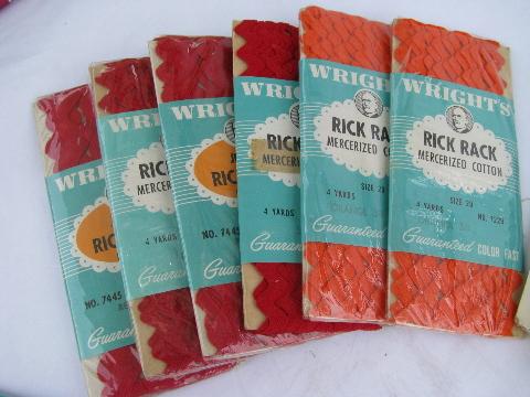photo of big lot vintage cotton rick-rack sewing edgings trim, many colors! #2