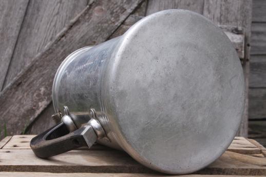 photo of big old aluminum coffee pot, farmhouse coffeepot for camping or primitive kitchen #8