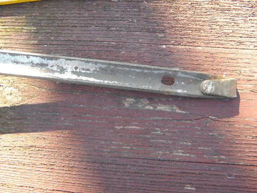 photo of big old antique forged steel soup spoon, long handle for kettle / cauldron #3