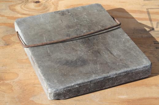 photo of big old antique soapstone block foot warmer for sleigh or buggy #3