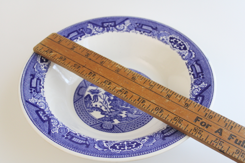 photo of big old blue willow pattern bowl, vintage USA Royal china blue & white serving bowl  #2