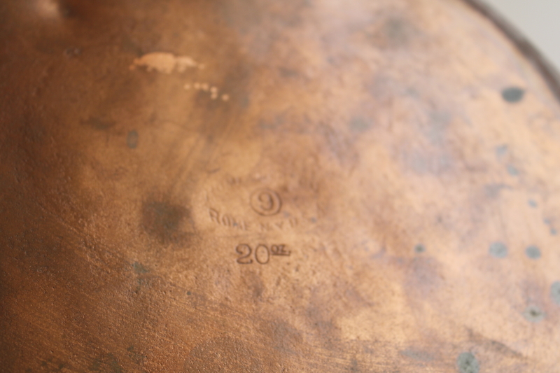 photo of big old heavy copper teakettle for planter or decor, antique vintage kettle Revere Rome NY  #5