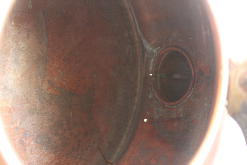 photo of big old heavy copper teakettle for planter or decor, antique vintage kettle Revere Rome NY  #9