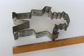 big old metal cookie cutter for huge cookies, gingerbread or farmer man w/