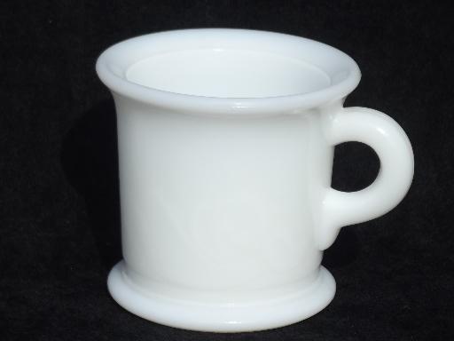 photo of big old milk glass shaving mug, depression vintage Hazel Atlas glass #1