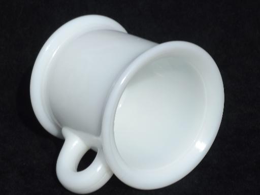 photo of big old milk glass shaving mug, depression vintage Hazel Atlas glass #2