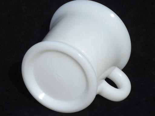 photo of big old milk glass shaving mug, depression vintage Hazel Atlas glass #3