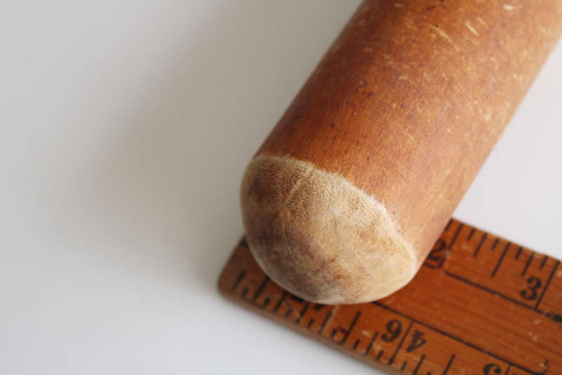 photo of big old primitive wood masher, carved wooden pestle for colander cone strainer #3