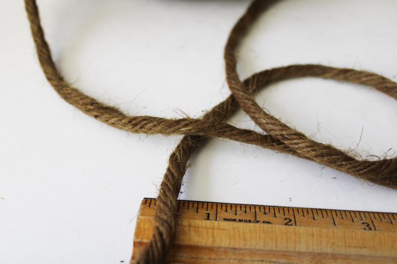 photo of big old rope balls, primitive vintage rough jute twine, tobacco brown heavy cord #4