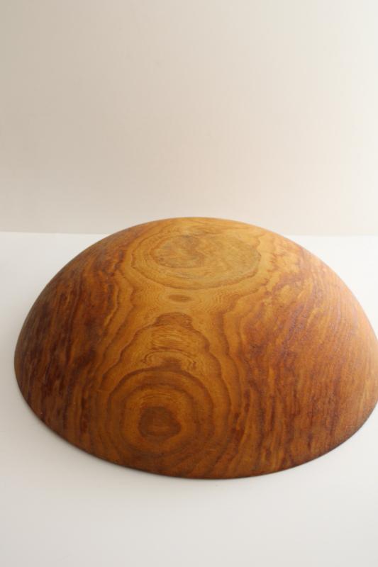 photo of big old round wood dough bowl, primitive vintage wooden bowl, rustic french country style #5