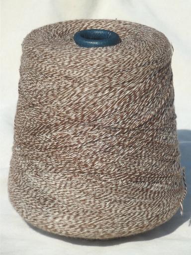 photo of big old spool natural brown & white baker's twine stripe cotton linen thread #1