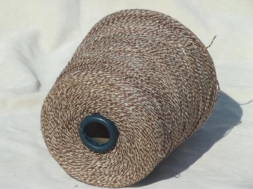 photo of big old spool natural brown & white baker's twine stripe cotton linen thread #2