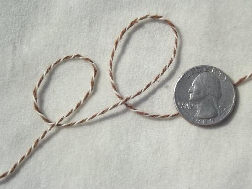 photo of big old spool natural brown & white baker's twine stripe cotton linen thread #4